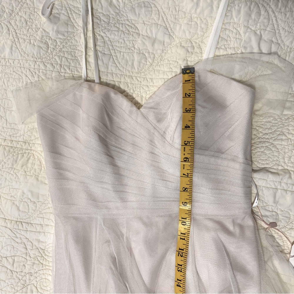 A-line Off-Shoulder Wtoo by Watters Moore Dress Gown Ivory Blush Size S 2/4 - Picture 14 of 15